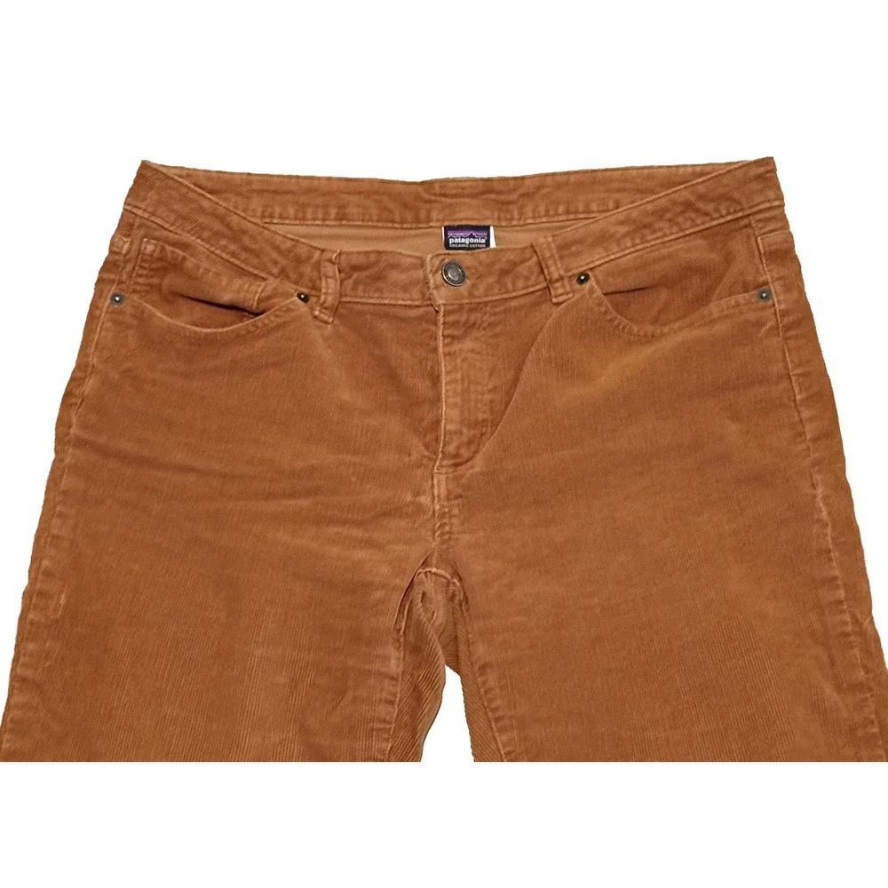 Patagonia Corduroy Pants Women 31 Brown Organic Cotton Slim‎ Straight Leg
